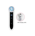 Facial rejuvenation device with USB charging cable on a white background