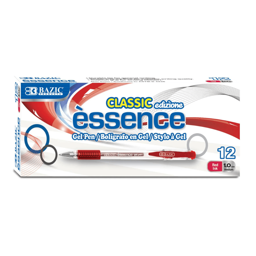 Essence Gel Pen Red w/ Cushion Grip (12/Box) - Mağazam