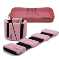 FITWAY | 1 pair 2 lbs | Adjustable Silicone ankle weights | - wrist weights - | ankle weights for women - ankle weights for men | 2lb ankle weights| Suitable for Yoga Dance Pilates | water - resistant silicone (pink) - Opal