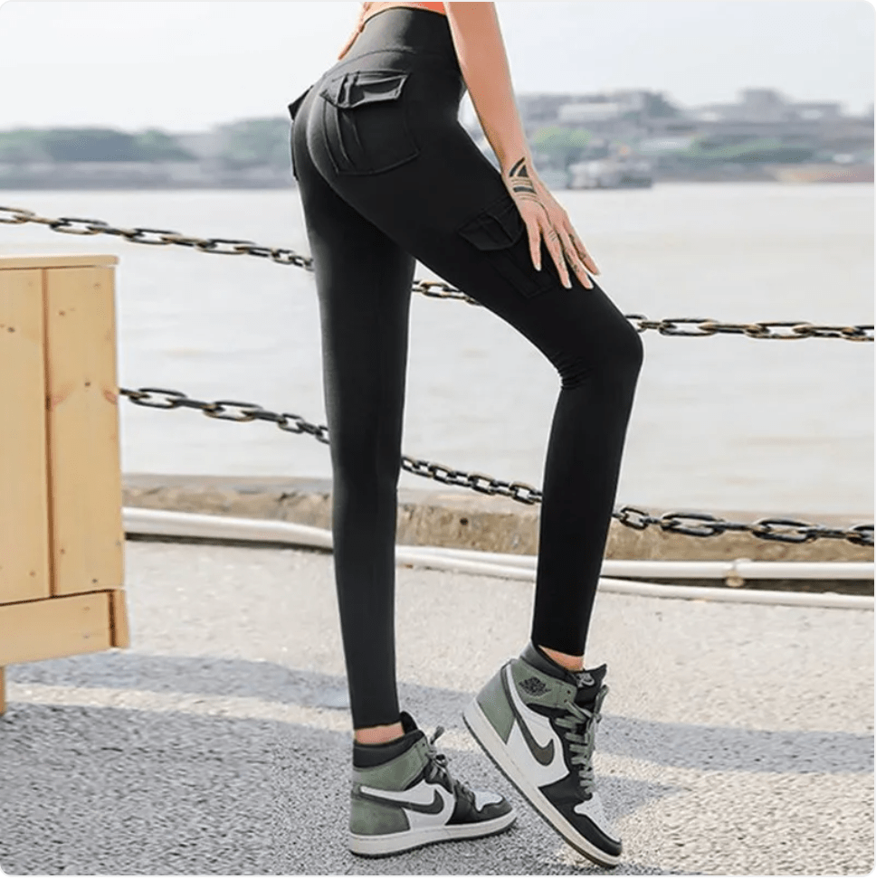 High Waist Pocketed Scrunch Leggings for Workout & Yoga - Mağazam