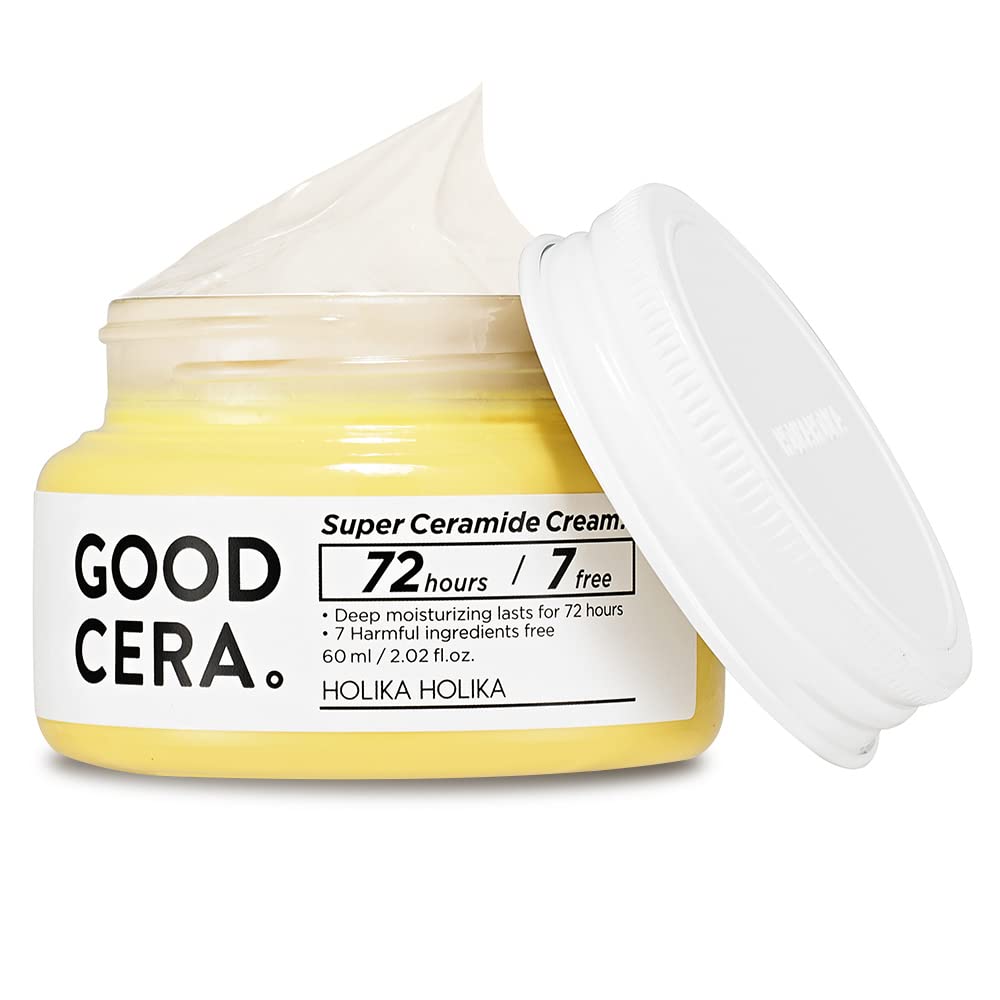 HOLIKA HOLIKA Good Cera Super Ceramide Cream | Soothing Facial Cream & Skin Moisturizer | Ceramide Cream Korean Moisturizer for Face | Deeply Nourishing Face Cream for Dry Skin 2.02 fl oz - Opal
