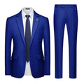 MAGE MALE Mens 2 Piece Suit Slim Fit Solid Wedding Prom Tuxedo Suit with One Button Notch Lapel Blazer and Pants Royal Blue - Opal
